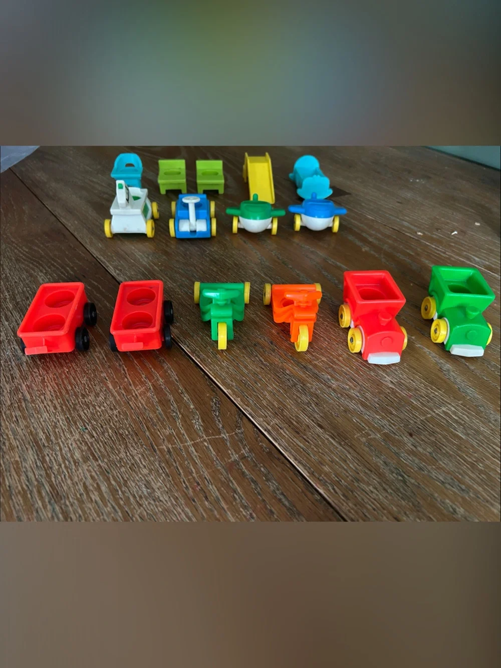 Fischer Price Little People Vintage Cars, people, chairs, trains, airplanes